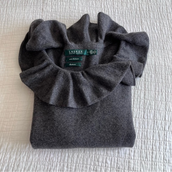 NWOT Ralph Lauren exclusive cashmere sweater w/ full ruffle collar - Picture 6 of 9